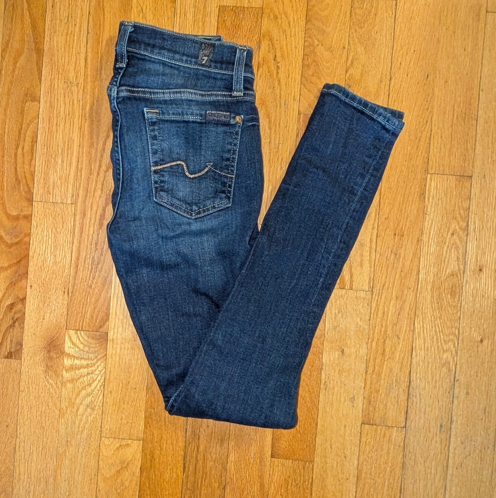 7 For All Mankind Women's Skinny Jeans Size 24 Dark Wash